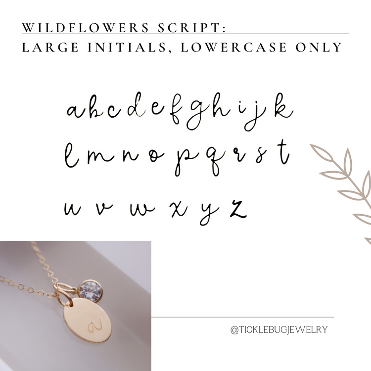 Script Initial Tag Necklace