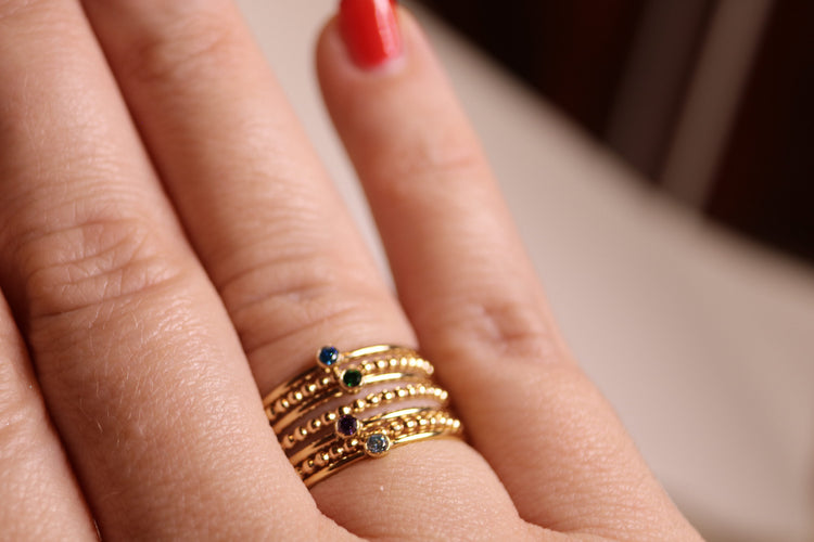 TINY Birthstone Ring - 14k Gold Filled