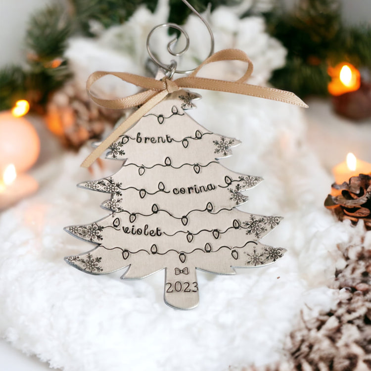 Family Christmas Tree Ornament - SILVER