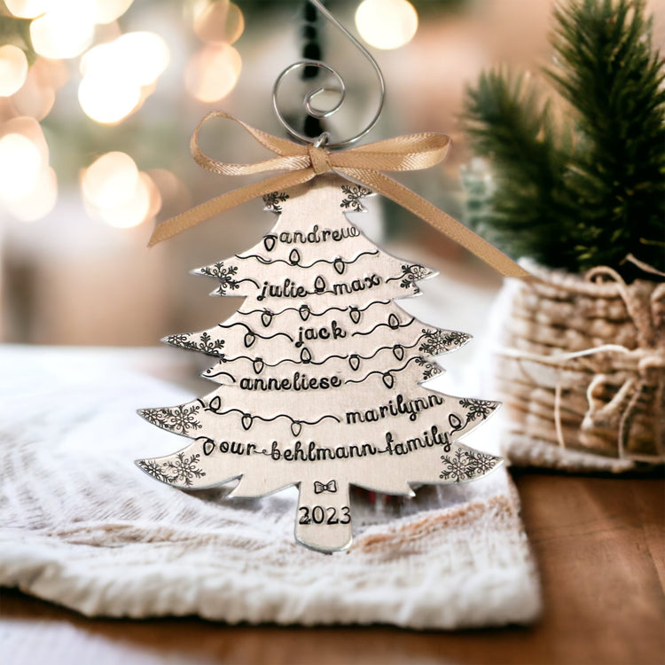 Family Christmas Tree Ornament - SILVER