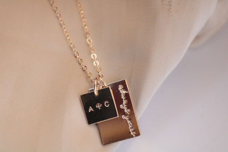 Love Quotes Couples Initial Necklace