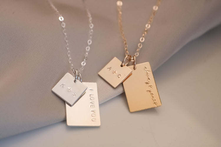 Love Quotes Couples Initial Necklace