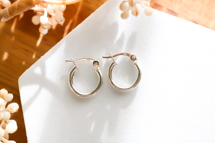 Tiny Sterling Silver Huggie Hoop Earrings