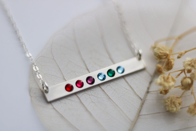 Birthstone Bar Necklace - TickleBugJewelry