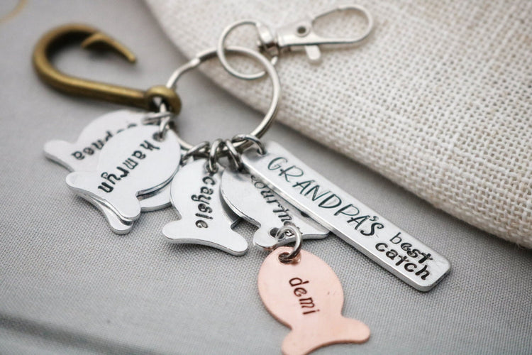Grandpa's Best Catch Keychain - TickleBugJewelry