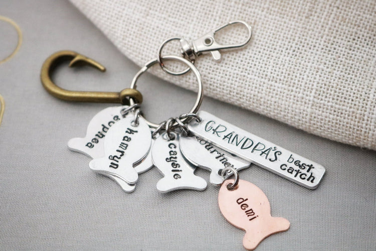 Grandpa's Best Catch Keychain - TickleBugJewelry