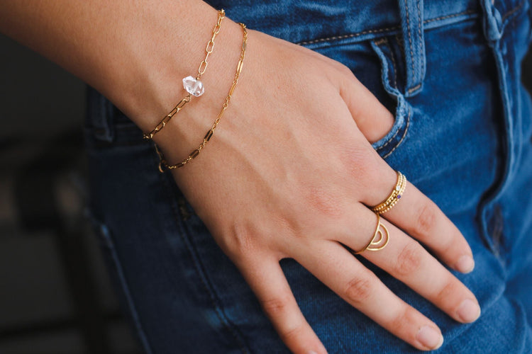 Herkimer Diamond Bracelet - TickleBugJewelry