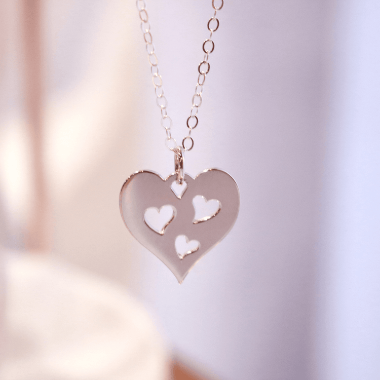 Mother & Daughter Heart Necklace Set - TickleBugJewelry