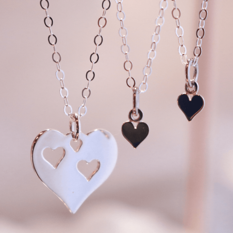 Mother & Daughter Heart Necklace Set - TickleBugJewelry