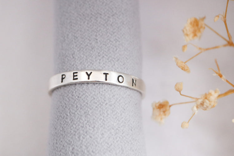 Sterling Silver Name Ring - Arial Font