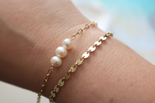 Pearl Chain Bracelet - TickleBugJewelry