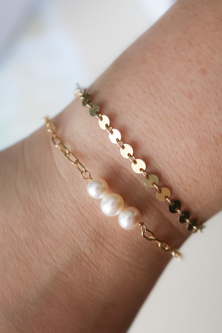 Pearl Chain Bracelet - TickleBugJewelry