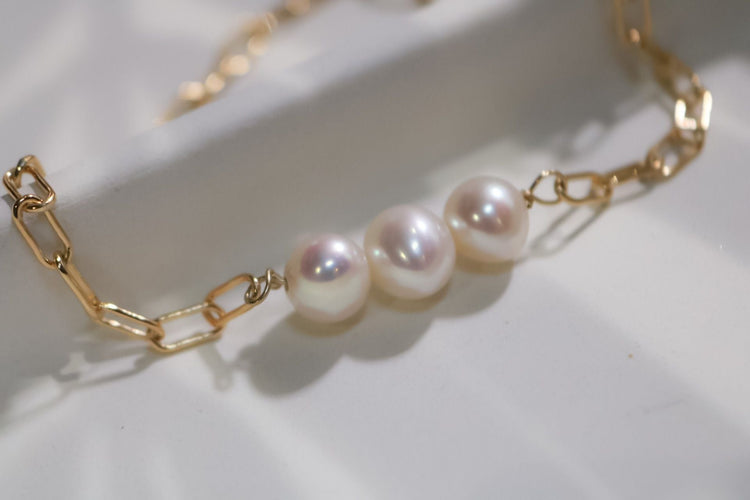 Pearl Chain Bracelet - TickleBugJewelry