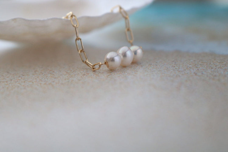 Pearl Chain Bracelet - TickleBugJewelry