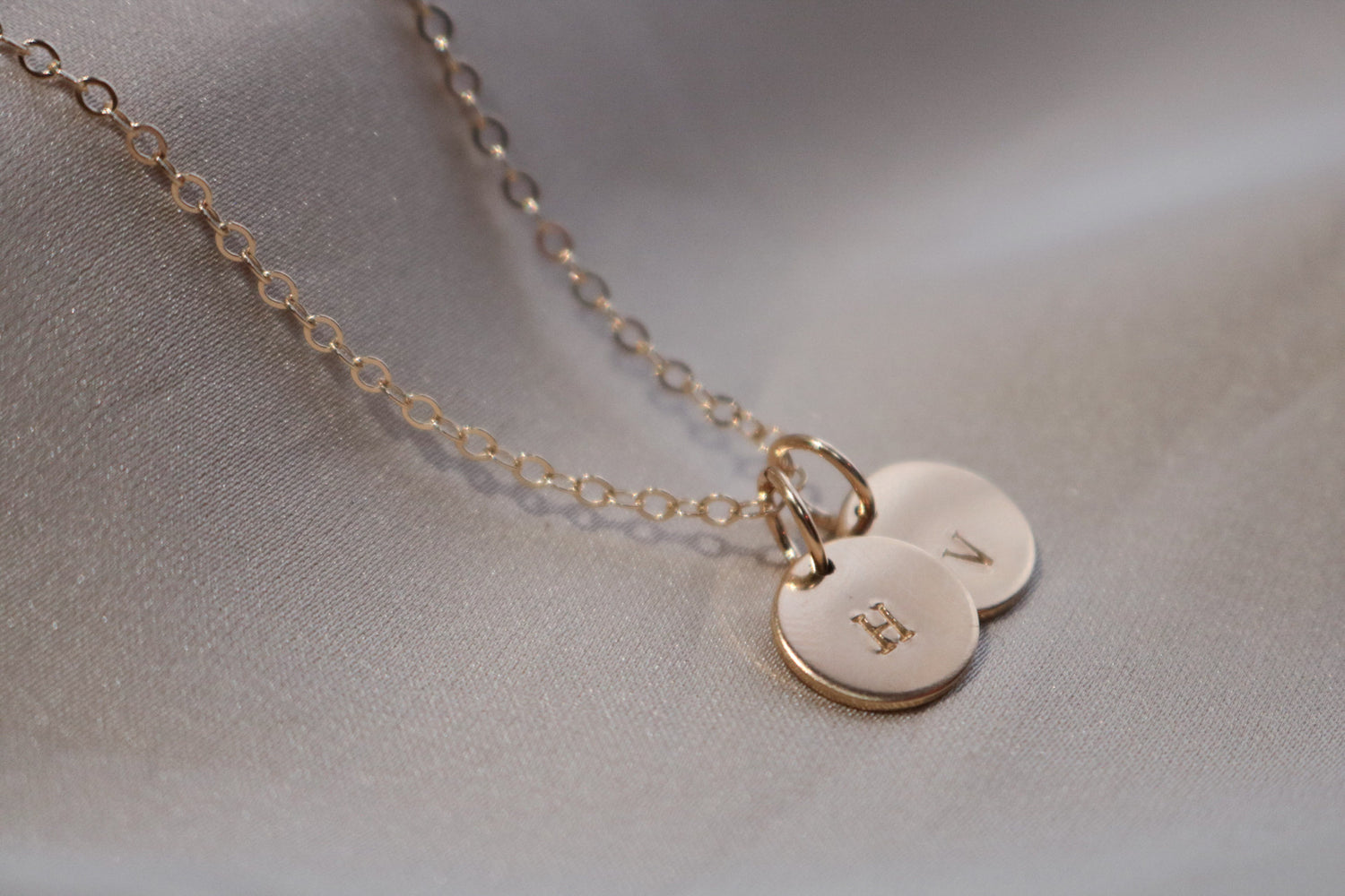 Gold Initial Disc Necklace | Gold Letter Disc Necklace | Personalised  KookyTwo