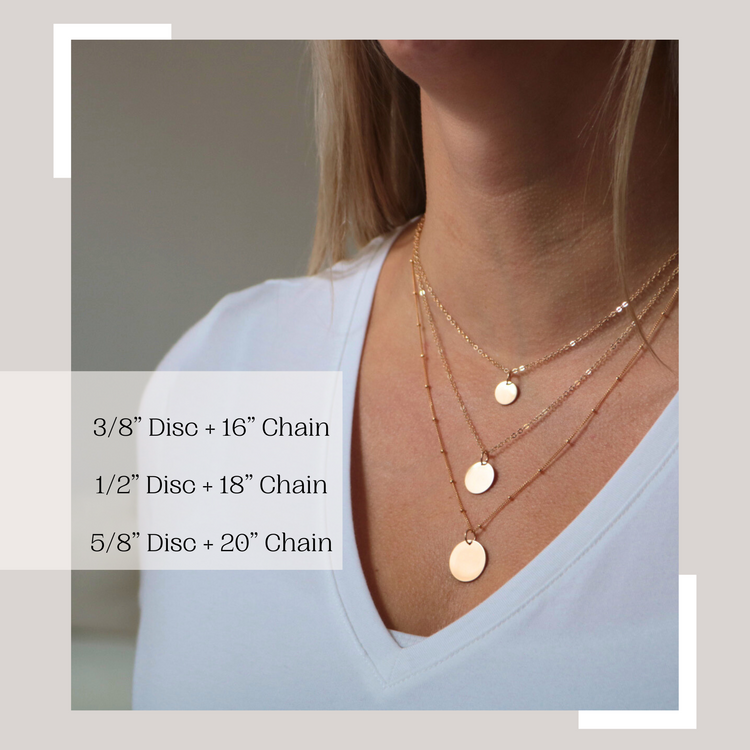 Paperclip Chain Necklace with Initial Discs