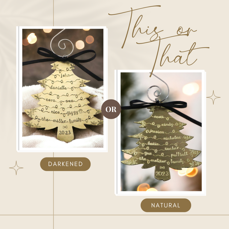 Family Christmas Tree Ornament - GOLD