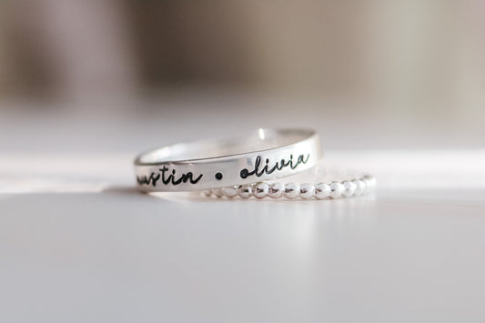 Sterling Silver Multiple Name Ring