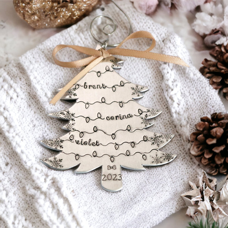 Family Christmas Tree Ornament - SILVER