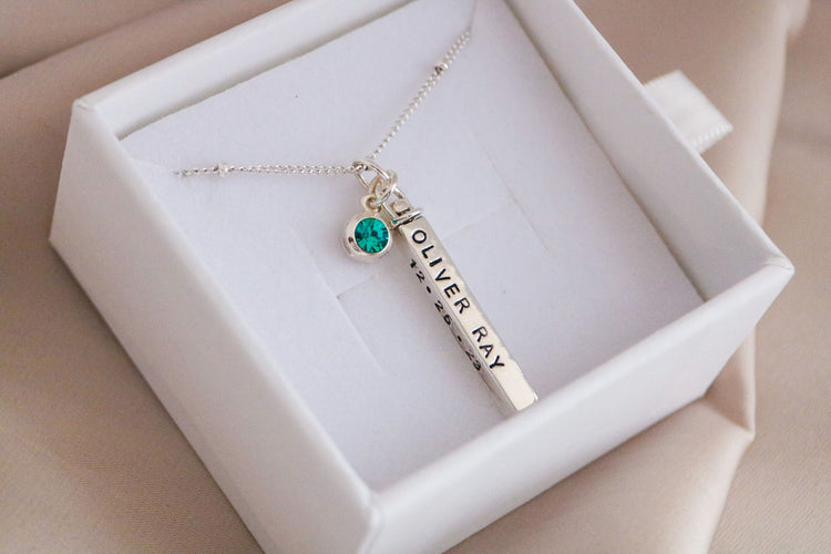 New Baby Birth Stat Necklace
