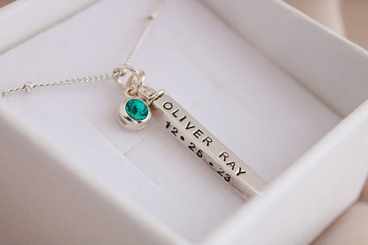 New Baby Birth Stat Necklace