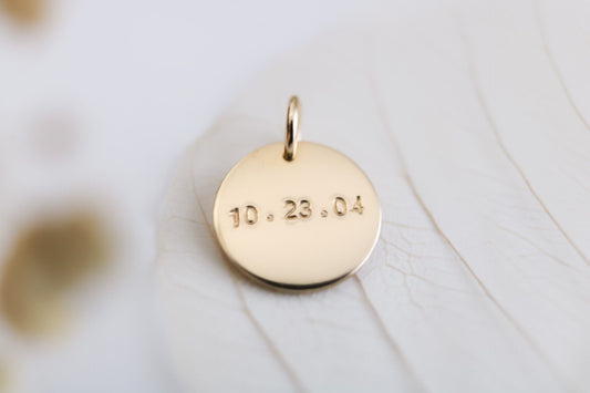 Add on 1/2" Medium Date Disc - TickleBugJewelry