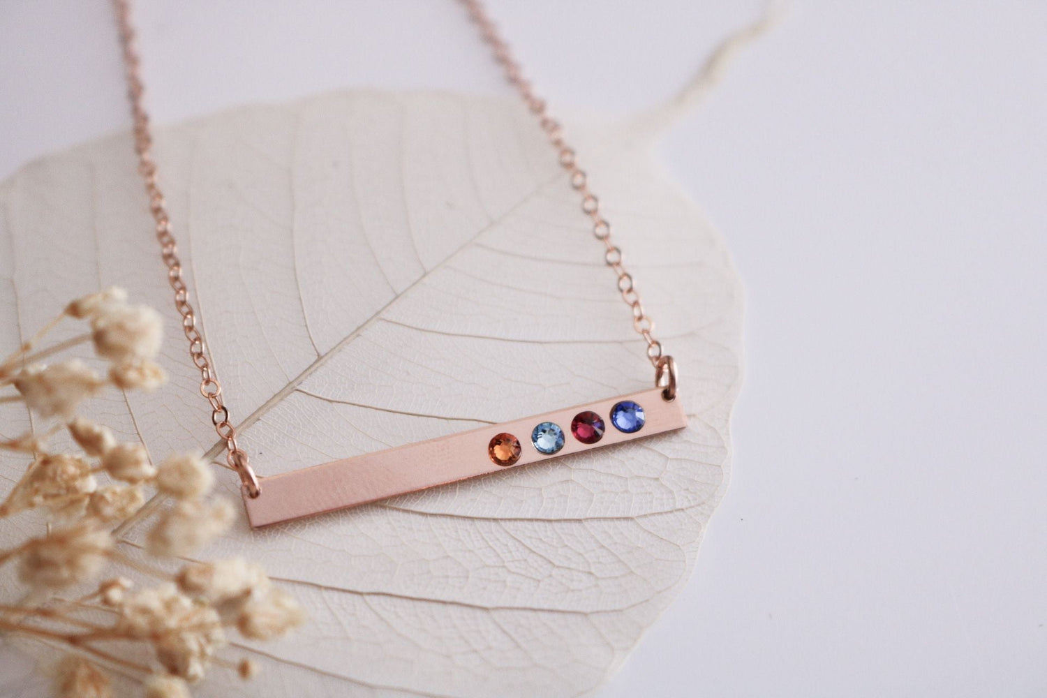Personalized Vertical Bar Pendant Necklace in Sterling Silver - 1 to 5  Birthstones and Names | Ross-Simons