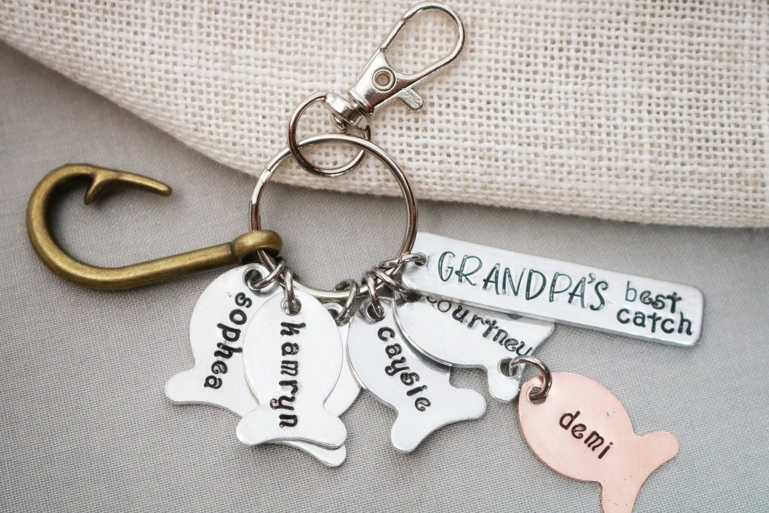 Grandpa's Best Catch Keychain - TickleBugJewelry