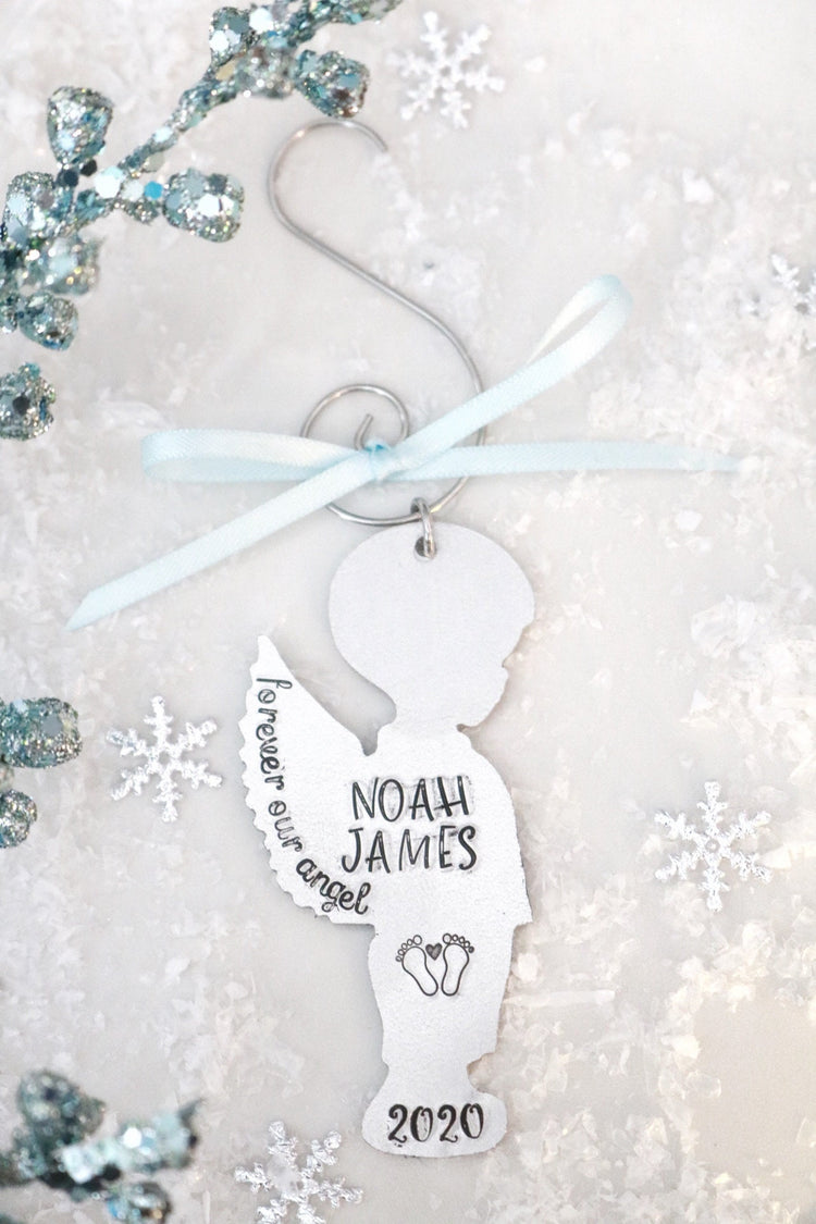 Angel Baby Ornament, Personalized Baby Girl Angel Ornament, Baby Loss Memorial Ornament, Loss of Child Gift, Keepsake Christmas Ornament