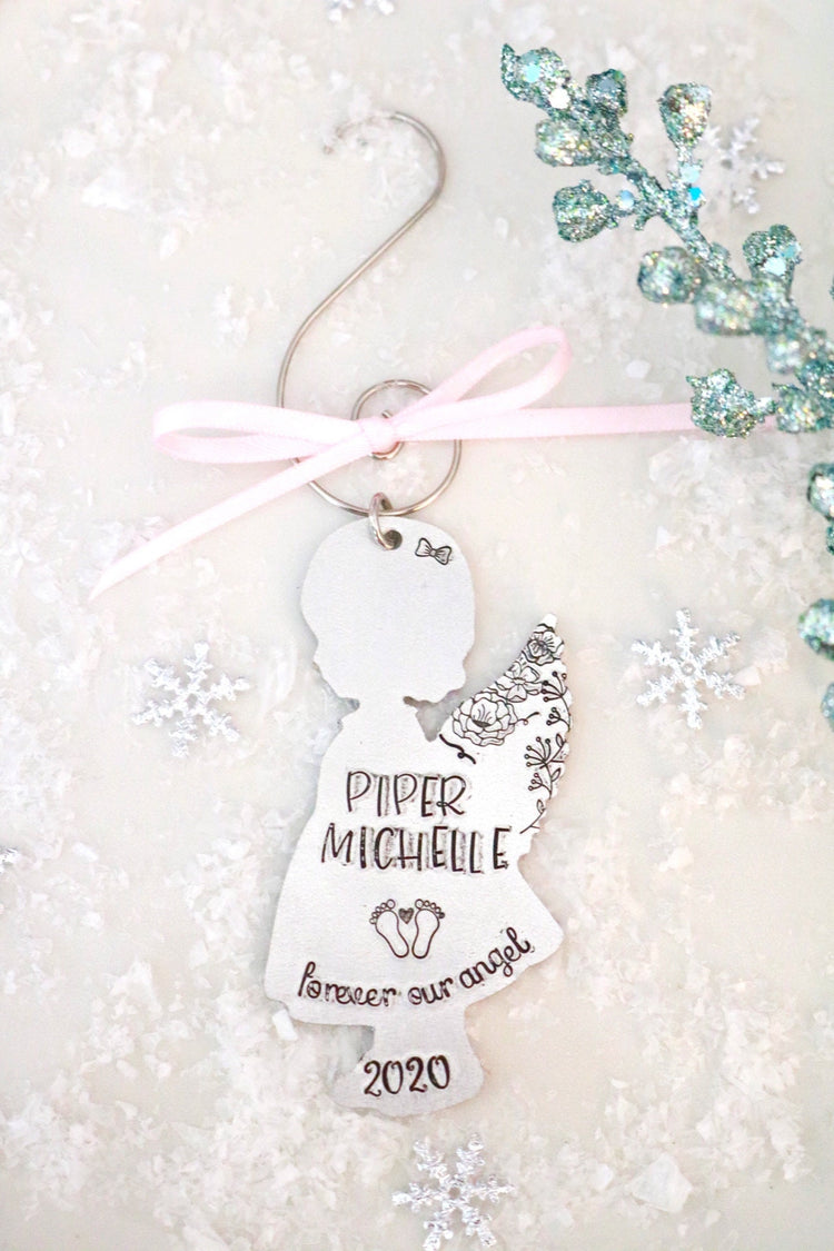 Angel Baby Ornament, Personalized Baby Girl Angel Ornament, Baby Loss Memorial Ornament, Loss of Child Gift, Keepsake Christmas Ornament