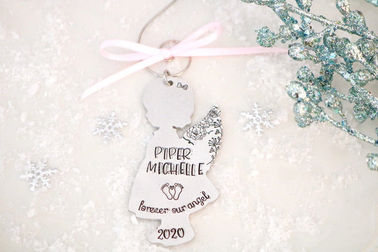 Angel Baby Ornament, Personalized Baby Girl Angel Ornament, Baby Loss Memorial Ornament, Loss of Child Gift, Keepsake Christmas Ornament