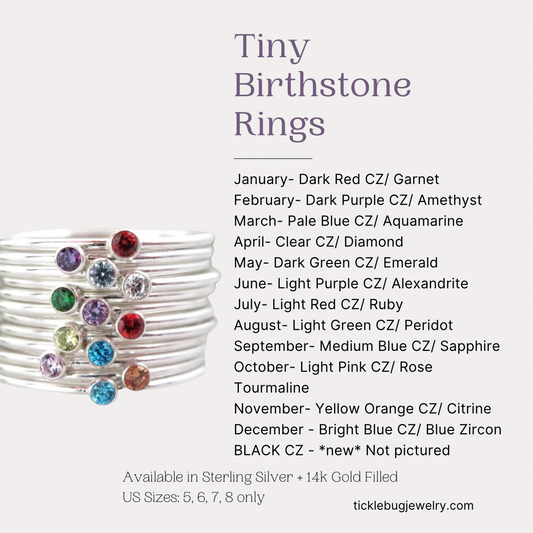 Sterling Silver Modern Class Ring Set | Arial Font | Two Gemstone Rings