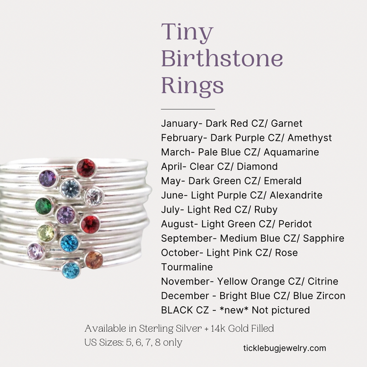 Sterling Silver Modern Class Ring Set | Script Font | Two Gemstone Rings