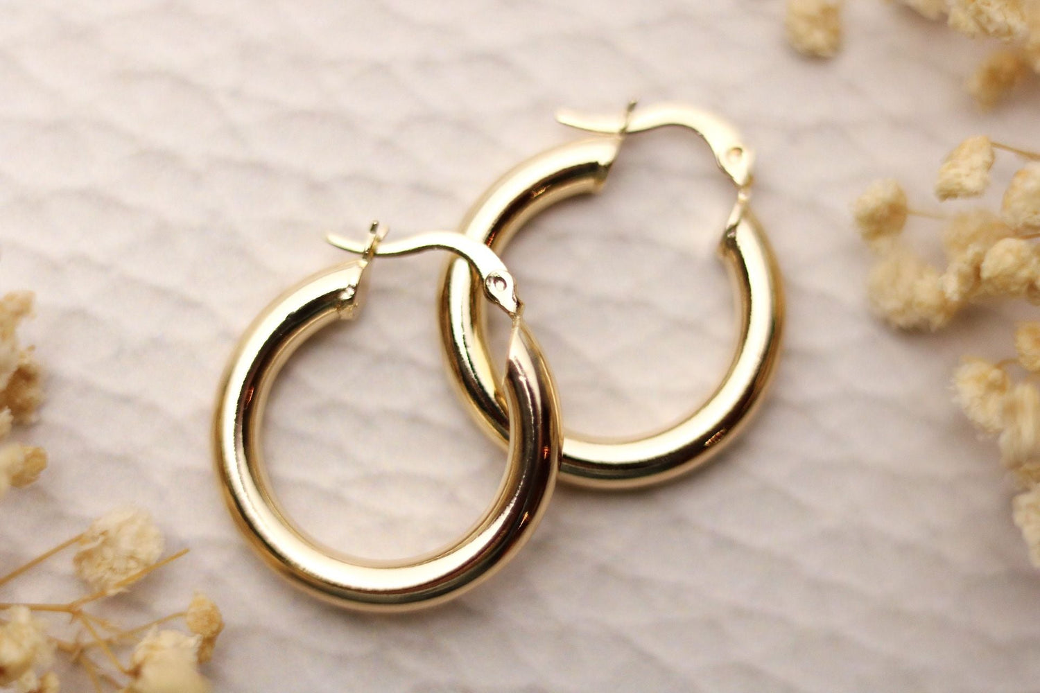 Medium Gold Hoop Earrings - TickleBugJewelry