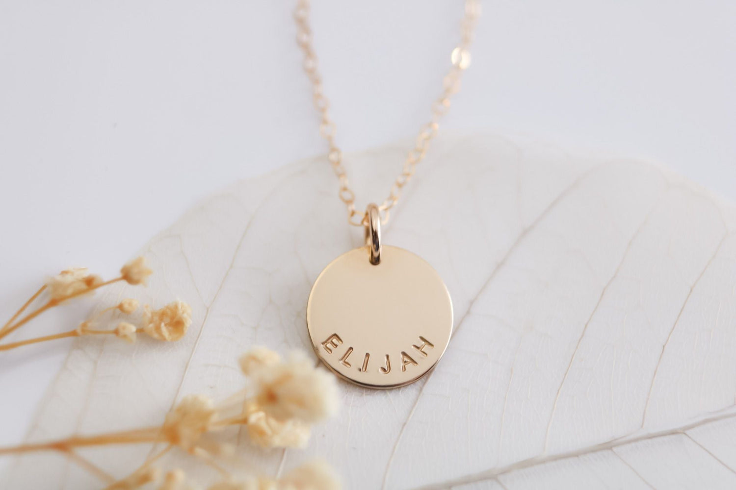 Medium Name Disc Necklace - 1/2" Disc - TickleBugJewelry