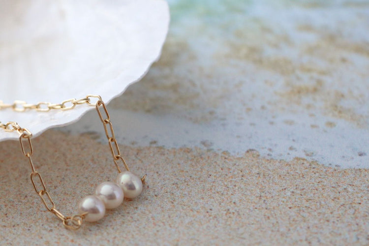 Pearl Chain Bracelet - TickleBugJewelry