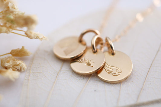 Tiny Design Disc Necklace - TickleBugJewelry