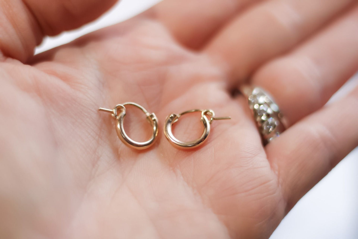 Tiny Gold Huggie Hoop Earrings - TickleBugJewelry